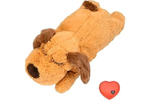 Gehanico Giocattolo per cucciolo in morbido peluche con battito cardiaco per alleviare l'ansia e lenire l'ansia, regalo per cane (cane)