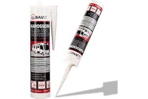 dubaust Karosseriekleber Montageklebstoff Dichtstoff für Auto Wohnmobil Innen + Aussen UV-resistent Haftung auf allen Untergründen Karosseriekleber Caravan Dichtmasse 290ml Kartusche (schwarz, 1x)
