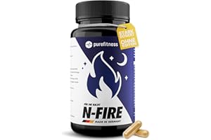 Purefitness N-FIRE für die Nacht I 100 stark dosierte Kapseln für den normalen Stoffwechsel* I mit Garcinia Cambogia Ashwagandha Lavendel Melisse I Für Frauen & Männer