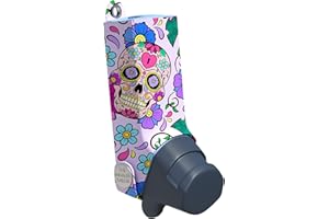 The Inhaler Tailor Easi-Breathe Inhaler Cover in Over 30 Designs – Vegan Leather Inhaler Case for Kids and Adults – Handmade in England (Day of The Dead)