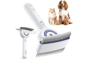 FEELNEEDY Spazzola per Cani, Spazzola a Vapore per Cani, Pettine per Gatti, Vapore a Doppia Faccia, 23+35 Spazzole per Toelettatura e Districatura dei Nodi per Gatto Cane a Pelo Corto e Lungo