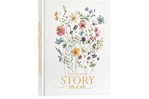 Lanpn Mom Life Story Book Journal with 270+ Prompts, Leather Hardcover Mother Story Guided Journal, Mom Memory Keepsake Heirloom Book to Fill Out, Gift for Mom Mother's Day Birthday Christmas