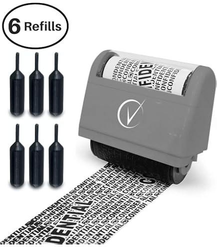 ID Guard Stamp Roller – Rullo Timbro Per Oscurare Dati Sensibili E Proteggere La Privacy, Ideale Per Documenti E Pacchi In Ufficio