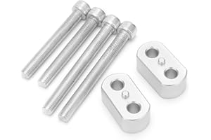 ‎FYDUN Motorcycle Handlebar Riser, Fydun 2 Pieces CNC Aluminium Alloy Spacer for Handlebar Riser Lifting Handlebar for Tiger 800 900 1200 Rally Pro GT XC XCA XCX XR XRT XRX, B silver