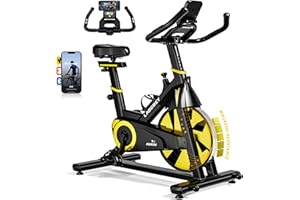 LABGREY Exercise Bike Indoor Cycling Bike Stationary Cycle Bike with Heart Rate Sensor & Comfortable Seat Cushion, Quiet Fitness Bike for Home Cardio Workout