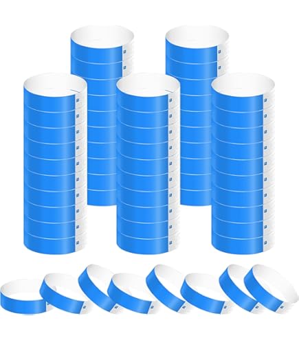 LOMIMOS 700 PCS Bracelets En Papier, Imperméables Bracelets D'Identification, Etanche Bracelet Bleu De Fête Pour Festival De Musique Entrée Evénements Clubs Concert