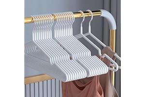 NIULAB Kleiderbügel Metall (40 cm) – 40 Stück Platzsparende Kleiderbügel für Erwachsene,0,4cm Dick, Belastbar mit Schwerer Kleidung,Bügel mit rutschfest Nut für Mäntel, Hosen (Weiß)