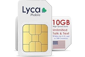 U.S.A. SIM Unlimited Talk,Text & Data From U.S. to 100 Countries 10GB 4G/5G Data Replenishes Every 30 Days - 90 Day Plan JZN Market