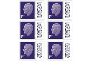 TDY STORE 1st Class Stamps (6 Pack) - Self Adhesive UK Letter Postage Stamps for Standard Mail with Authentication Barcode - First Class Postage Stamps - Registered Retailer