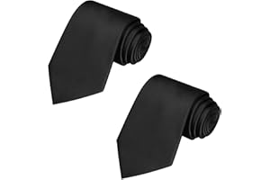 chongning 2 PCS Men Ties, Classic Men's Solid Satin Neck Tie, Premium Pure Color Necktie with Multiple Colors, Formal Neckties for Men Business Wedding Party Work Tie, 8cm