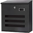 Parrency Wall Mounted Mailboxes with Key Lock, Metal Large Mail Box, 13" x 13 3/5" x 4 1/5", Black