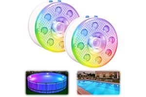 ‎IDYL LIGHT idyl light Underwater Pool Lighting, Rechargeable Underwater Light LED with Remote Control, Waterproof Pool Lights, Pond Lighting for Pool, Bathtub, Aquarium, Fountain, Party Decoration, Pack of 2