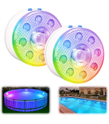 LyLmLe 20W LED Zwembadverlichting Waterdicht, 12V Slimme Onderwaterverlichting met APP Besturing, Tijdschema, IP68 Magnetische Zwembadverlichting met 8m Snoer voor Inground Bovengrondse Zwembaden