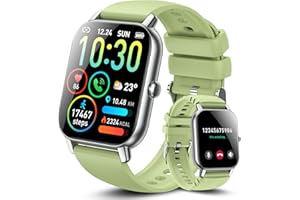 Ddidbi Reloj Inteligente Hombre Mujer con Llamada, 1,85" Smartwatch con 112 Modos Deportivos, Monitor de Ritmo Cardíaco y Sueño, 2 Correas, Impermeable IP68 Pulsera Actividad para iOS Android(Verde)