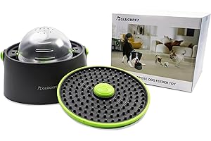 GLÜCKPET Pelota para Perro, Juguete Interactivo Comedero, Verde, con Plato para Lamer, Certificado CE