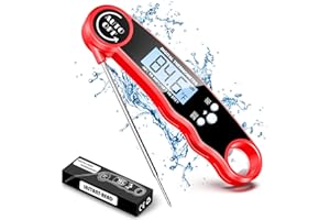 Mohard Digital Meat Thermometers, IPX6 Waterproof Instant Read Food Thermometer with LCD Backlight & 4.7" Folding Probe, Cooking Thermometer with Magnet for Cooking Food, Jam, Sugar, BBQ, Liquids