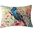 Barefoot Bungalow Eden Peacock Pillow Sham, King 20x36-inch, Ecru