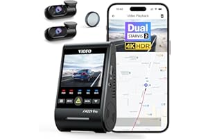 VIOFO A229 Pro 3 Lens 4K + 2K + 1080P, Dual STARVIS 2, HDR vorne hinten innen Dashcam Auto, Sprachsteurung & 5GHz Wi-Fi Autokamera, Ultrapräzises GPS, Super Nachtsicht 2.0, Sprachausgabe, 512 GB Max