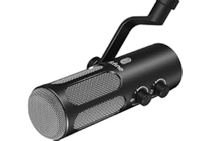 FIFINE Dynamic XLR Microphone for Podcast Studio Recording Streaming Broadcast Voice Over,XLR/USB Metal Mic with Mute Button,Headphone Jack for Mixer PC Computer - AmpliTank Tank 3