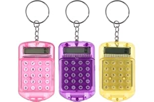 Toyvian 3Pcs Mini Calculatrice Porte-Clés Calculatrice De Poche Électronique Porte-Clés Enfants Petite Fonction Standard École Fournitures De Bureau