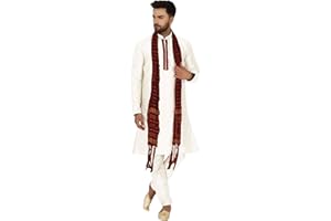 SKAVIJ Herren Tunika Kurta Pyjama und Stola Party Kleid