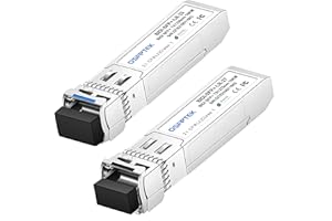 QSFPTEK 10G SFP+ Bidi Transceivers LC Single-Mode Module for Cisco SFP-10G-BXD-I (1330nm-TX/1270nm-RX) / SFP-10G-BXU-I (1270nm-TX/1330nm-RX),10KM, with DDM - 1 Pair