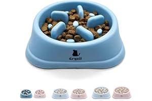 GRYZII Antischlingnapf Hunde klein und Welpen | Kleine Haustiere, Slow Feeder Hund Fütterung, Unterstützt die Verdauung des Tieres, Anti-Erbrechen, rutschfest Standfuß, Hundenapf (Blau, Kleiner Hund)