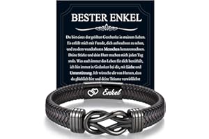 EYQV Geschenk für Männer, Lederarmband für Papa Bruder Sohn Enkel Neffen Onkel Meinen Mann Patenonkel, Geschenkideen zum Geburtstag Vatertag Herrentag Jahrestag Weihnachten Valentinstag Jubiläum
