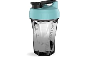 HELIMIX 2.0 Vortex Protein Shaker, 500 ml (20 oz) - Gourde Portable et Étanche pour Boissons Protéinées & Smoothies, Sans Bille, Compatible Lave-Vaisselle