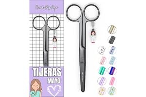 Nurse By Aqos | Forbici Infermiere in Acciaio Inossidabile Lucidato | Design Ergonomico, Colori Vivaci, Fantasie Esclusive e Punta Tonda per Sicurezza, Precisione e Stile Unico sul Lavoro.