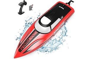 tech rc Remote Control Boat RC Boat for Kids & Adults with 180° Auto Flip, Autopilot 25 km/h High Speed Racing Boat Waterproof Toys for Pools Lakes (Works in Water)