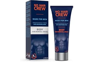 No Hair Crew Premium Kropp Hårborttagningskräm för Män, 200 ml