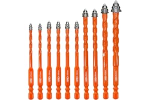 BGTEC Punte Eccentriche a denti di Sega a Quattro Taglienti - 10 pezzi 5mm*2+6mm*4+8mm*2+10mm+12mm Punta Trapano Legno per legno, plastica, mattoni, piastrelle, vetro, calcestruzzo e marmo