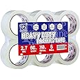 P PERFECTAPE Heavy Duty Packing Tape 6 Rolls, Total 360Y, Clear, 2.7 mil, 1.88 inch x 60 Yards, Ultra Strong, Refill for Packaging and Shipping