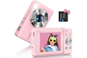 SIXTARY Digitalkamera 1080P Fotoapparat 44MP Fotokamera mit 2.4" LCD Bildschirm 16X Digitalzoom Countdown Fotografie Selfie Kamera Tragbare Kompaktkamera Vlogging Digitalkamera für Kinder Teenager Anfänger