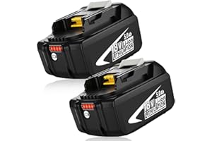 2 Pieces Ibanti Reemplazo para Makita 18v 5.0Ah Batería BL1850B Batería de 18 voltios LXT400 BL1815 BL1830 BL1830B BL1840 BL1840B BL1860 BL1860B Nuevo con indicador LED