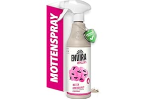 ‎ENVIRA Envira Mottenspray 500 ml - Hochwirksame Abwehr gegen Kleidermotten & Lebensmittel-Motten - Motten-Spray für Kleiderschrank, Teppich, Textilien & Küche - mit dezentem Zitrusduft