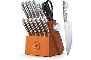 imarku Messerblock mit Messerset, 14-teiliges hochwertiges Küchenmesser, scharfes japanisches Messerset mit messerblock, profi Küchenmesserset, Messer, spülmaschinenfest—vatertagsgeschenk