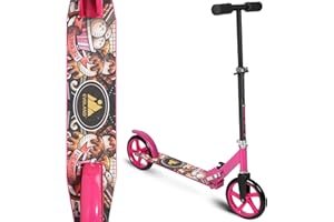 EVOLAND Foldable Kick Scooter, Adjustable Height 2-Wheel Scooter with Lightweight Aluminium Deck for Kids and Teens Ages 8/9/10/11/12+