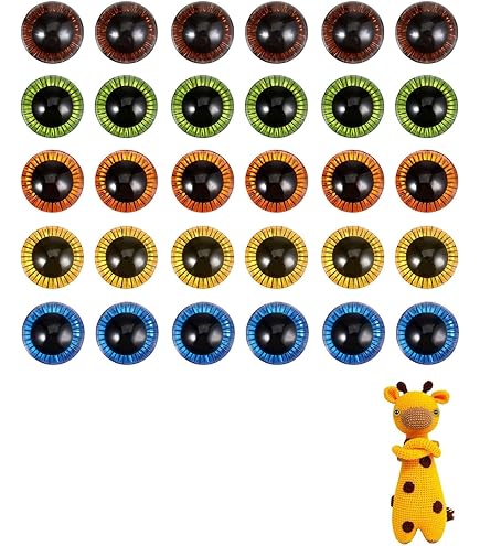 Juego De 20 Ojos De Seguridad Con Purpurina 3D Para Ganchillo Con