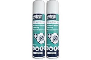 VetSet Blue Spray 250ml (Pack of 2) | Veterinary Antiseptic Instant Wound Cleanser for Horses, Cattle, Sheep & Pets | Dual Pack for Protective, Breathable Barrier on External Wounds & Abrasions