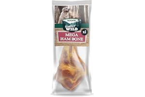 Bogar - Simply Wild - Chuches para Perros - Comida Perros como Complemento de la Alimentación Habitual - Golosina en Forma de Mega Hueso de Jamón - 100% Cerdo Seco - Ayuda a la Masticación