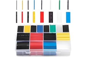 Ginsco 580 Pcs 2:1 Heat Shrink Tubing Tube Sleeving Wrap Cable Wire 6 Color 11 Size