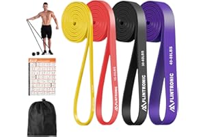 flintronic Zestaw taśm oporowych, 4 różne poziomy taśm oporowych z uchwytem na drzwi, uchwytami, torbą do noszenia, instrukcją treningową, taśmy fitness do podciągania, treningu siłowego, jogi,
