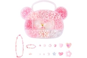 GoGou Perles pour Bracelet 7mm Bijoux Kit Bracelets de Plastique 403 PCS Enfant Kit de Fabrication de Bracelets pour Filles