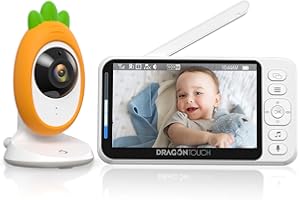 Dragon Touch Baby Monitor with Camera, 4.3" HD LCD Screen, 2.4GHz Wireless Transmission, Two-Way Audio, Infrared Night Vision, VOX Mode, Split Screen, 8 Lullabies and Temperature Monitoring-E40