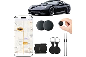 JIHENG GPS Tracker for Cars – （Only Android）Strong Magnetic, No Monthly Fee, Waterproof, 365-Day Battery, Mini & Hidden Vehicle Tracker(Black 2 set)