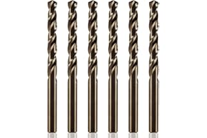 Runihorn 6 Stück HSS-E Kobalt-Spiralbohrer Ø 6,0 mm, HSS Bohrer, Metallbohrer, Cobalt Bohrer Set, mit speziellem Spitzenanschliff, für die Metallbearbeitung