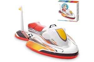 ALLILUYAA Aufblasbarer Wasserroller, Wasserspielzeug für Kinder, Klassisches Motorboot-Styling, Luftmatratze für Erholung am Wasser, 117 x 77 cm