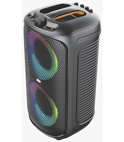 SHARP PS-921 (BK) Party Speaker, 14 uur afspeeltijd, Bluetooth, TWS: Koppel een ander apparaat, multicolor lichtshow met verschillende modi, ultra-bass-instelling, 130 watt, zwart